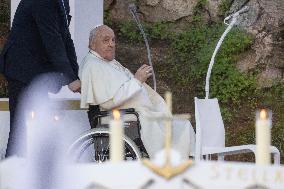 Pope Francis Leads The Mass At Casone - Ajaccio