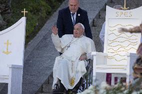 Pope Francis Leads The Mass At Casone - Ajaccio