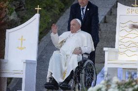 Pope Francis Leads The Mass At Casone - Ajaccio