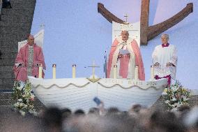 Pope Francis Leads The Mass At Casone - Ajaccio