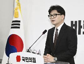 South Korean ruling party leader Han Dong Hoon