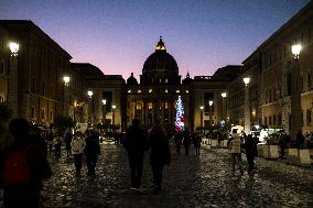 Christmas Tree In St Peter's Square, Vatican City.