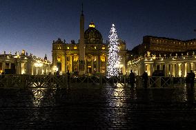 Christmas Tree In St Peter's Square, Vatican City.