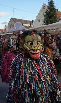 Annual Traditional Perchtenlauf In Grafing, Munich Metropolitan Area