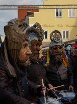 Annual Traditional Perchtenlauf In Grafing, Munich Metropolitan Area