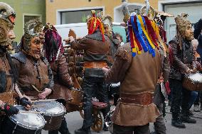 Annual Traditional Perchtenlauf In Grafing, Munich Metropolitan Area