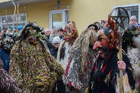 Annual Traditional Perchtenlauf In Grafing, Munich Metropolitan Area