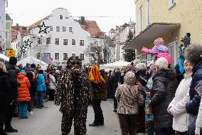 Annual Traditional Perchtenlauf In Grafing, Munich Metropolitan Area