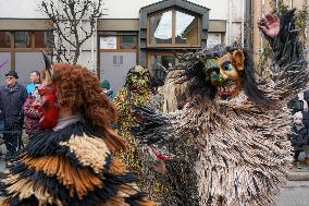 Annual Traditional Perchtenlauf In Grafing, Munich Metropolitan Area