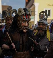 Annual Traditional Perchtenlauf In Grafing, Munich Metropolitan Area