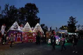 Residents Of Tláhuac, Mexico City, Visit Christmas Village