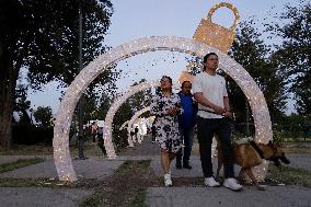 Residents Of Tláhuac, Mexico City, Visit Christmas Village