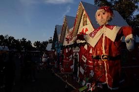 Residents Of Tláhuac, Mexico City, Visit Christmas Village