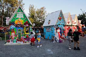 Residents Of Tláhuac, Mexico City, Visit Christmas Village