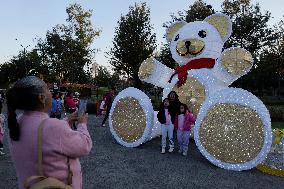 Residents Of Tláhuac, Mexico City, Visit Christmas Village