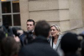 Marine Le Pen And Jordan Bardella After A Meeting With PM Bayrou - Paris