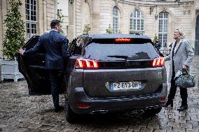 Marine Le Pen And Jordan Bardella After A Meeting With PM Bayrou - Paris