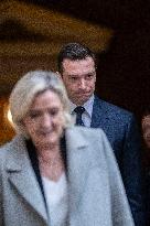 Marine Le Pen And Jordan Bardella After A Meeting With PM Bayrou - Paris