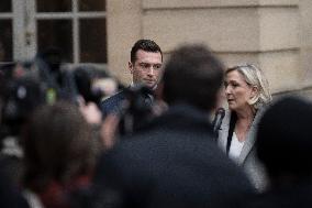 Marine Le Pen And Jordan Bardella After A Meeting With PM Bayrou - Paris