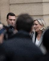 Marine Le Pen And Jordan Bardella After A Meeting With PM Bayrou - Paris