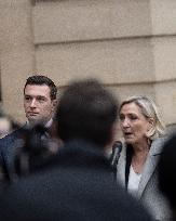 Marine Le Pen And Jordan Bardella After A Meeting With PM Bayrou - Paris