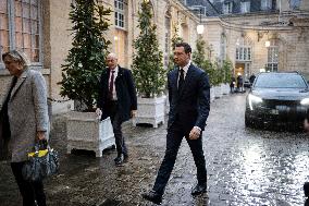 Marine Le Pen And Jordan Bardella After A Meeting With PM Bayrou - Paris