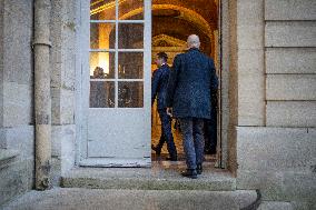 Marine Le Pen And Jordan Bardella After A Meeting With PM Bayrou - Paris