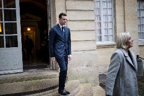 Marine Le Pen And Jordan Bardella After A Meeting With PM Bayrou - Paris