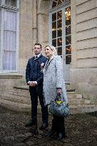 Marine Le Pen And Jordan Bardella After A Meeting With PM Bayrou - Paris