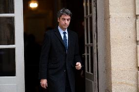 Gabriel Attal After A Meeting With PM Bayrou - Paris