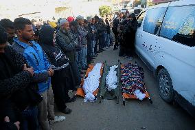 Palestinians Mourn Dead After Israeli Strike On Khan Younis - Gaza