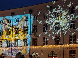 Festive Illuminations In The Bavarian City Wasserburg Am Inn