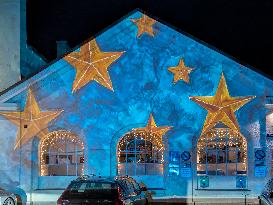 Festive Illuminations In The Bavarian City Wasserburg Am Inn