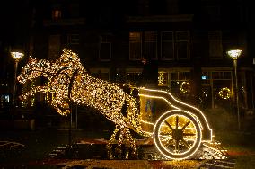 Light Sculptures And Mural Lights To Celebrate The Christmas Season In Nijmegen.