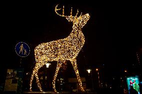 Light Sculptures And Mural Lights To Celebrate The Christmas Season In Nijmegen.