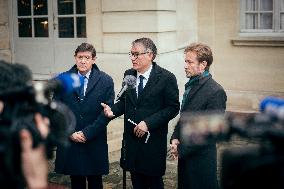 Olivier Faure, Boris Vallaud and Patrick Kanner Meet PM Bayrou - Paris AJ