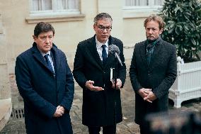 Olivier Faure, Boris Vallaud and Patrick Kanner Meet PM Bayrou - Paris AJ