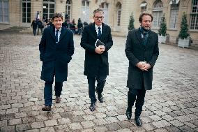 Olivier Faure, Boris Vallaud and Patrick Kanner Meet PM Bayrou - Paris AJ