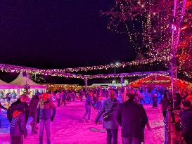 Ice Skating Under Festive Lights