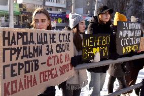 Weekly rally in support of Ukrainian POWs in Vinnytsia