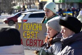 Weekly rally in support of Ukrainian POWs in Vinnytsia