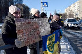 Weekly rally in support of Ukrainian POWs in Vinnytsia