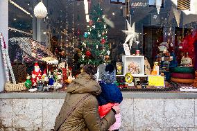 Festive Decorated Shop Windows