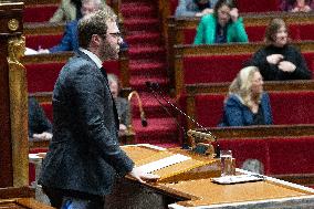 Vote on the special budget draft law at the National Assembly - Paris