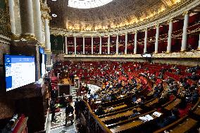 Vote on the special budget draft law at the National Assembly - Paris