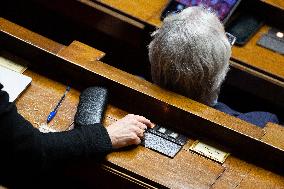 Vote on the special budget draft law at the National Assembly - Paris