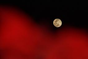 Cold Moon Is Seen Over Mexico