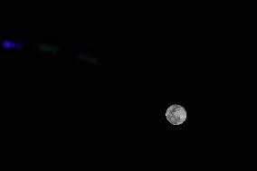 Cold Moon Is Seen Over Mexico