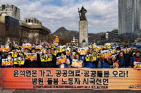 Healthcare Workers Rally In Seoul, Urging Public Healthcare And Welfare Reforms, South Korea