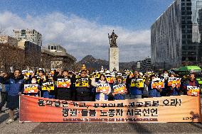 Healthcare Workers Rally In Seoul, Urging Public Healthcare And Welfare Reforms, South Korea